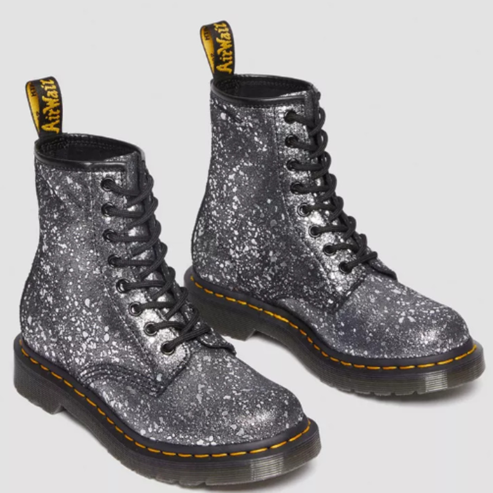 Dr Martens 1460 Metallic Splatter Suede Lace Up Boots Size 8 NWOT - Picture 2 of 7